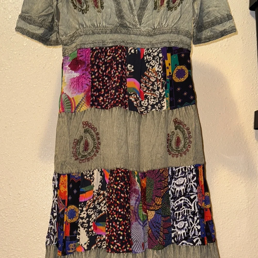 Bohemian Patchwork Maxi Dress - Picture 5 of 16